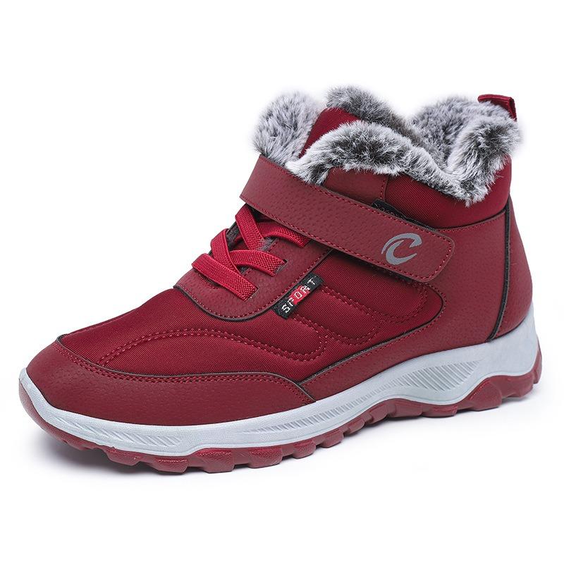 New winter velvet thickened couple walking shoes men and women middle-aged father snow boots men's warm boots