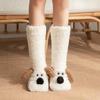 Autumn and Winter Coral Fleece Socks Cat Claw Socks Thick Floor Socks Snow Socks Women Plus Velvet Cartoon Home Tube Sleeping Socks
