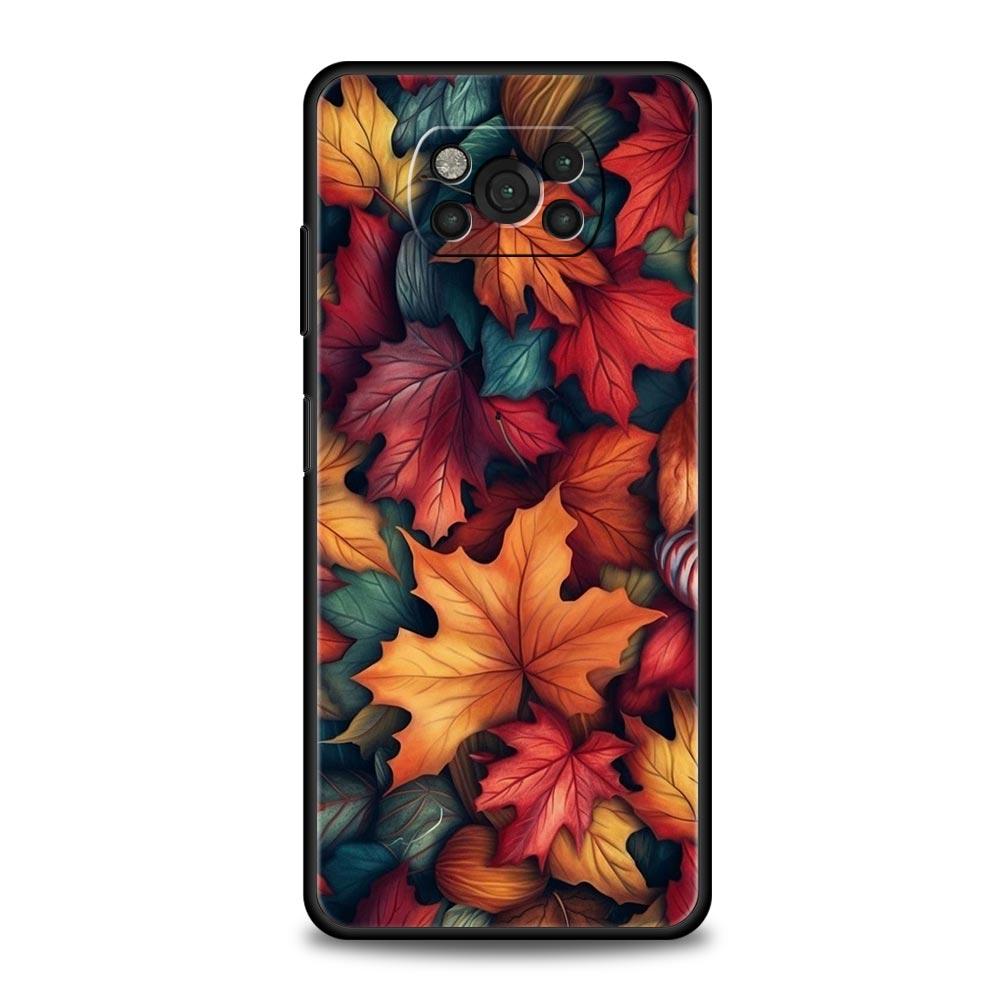 Cartoon Leaf Phone Case Cover for Xiaomi Poco F7 Ultra F6 F5 F4 F3 X6 X5 X4 X3 NFC C51 C55 M4 GT 5G Soft TPU Shell Fundas Capas