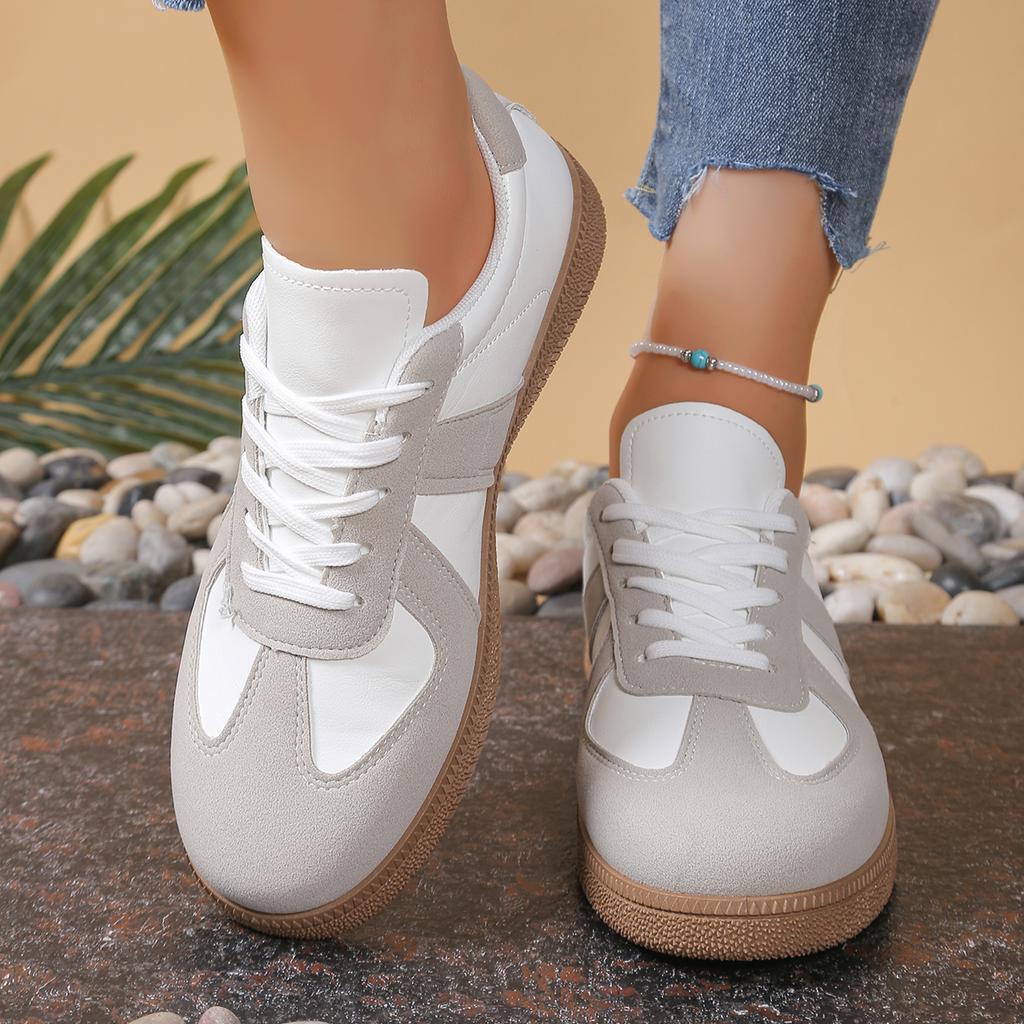 Fashionable New Lace Up Round Head Sexy Sports Walking Shoes for Women Spring and Autumn Anti Slip Comfortable Casual Shoes