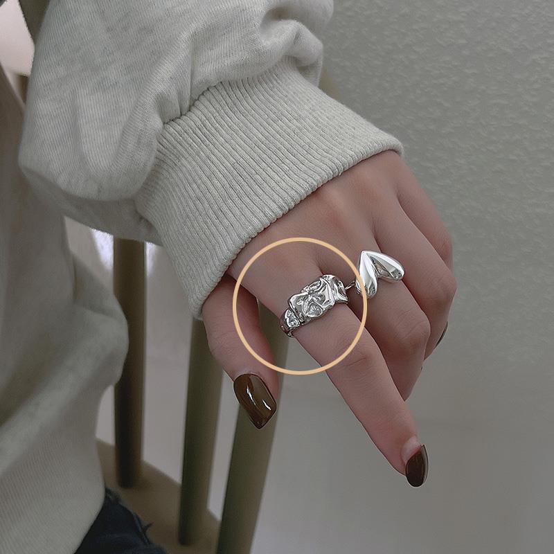 

Original 925 Sterling Silver Heart Bump Rings For Women Counple Wedding Engagement Silver Women s Vintage Ring Fine Jewelry resizable