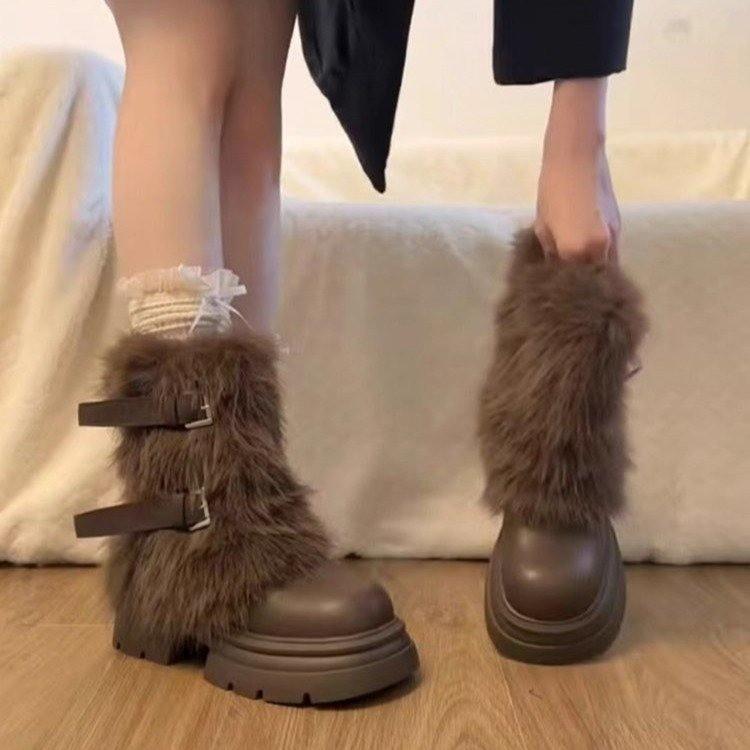 

Белые ретро бархатные ботинки на платформе женские новые зимние теплые верхняя одежда нескользящие хлопковые ботинки 40 коричневый