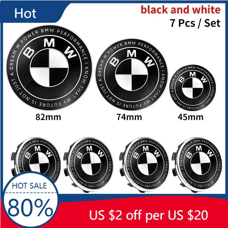 New Hots E60 7pcs 45mm 68mm 74mm 82mm Car Logo Front Hood Emblem rear boot badge for BMW E28 E32 E43 E52 E53 E63 E64 E93 E94 E8
