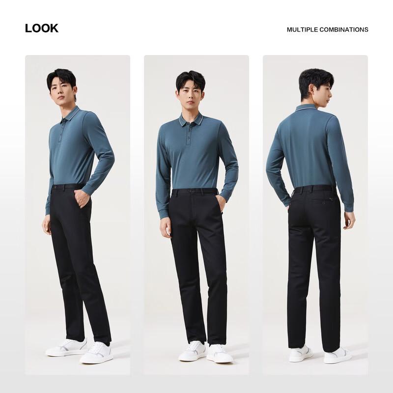 Septwolves Men's Slim-Fit Straight-Leg Business Casual Pants with Lyocell