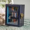 Home Decoration Miniature Bookshelf Wooden Tiny Book Library Shaking Bookshelf Toy  Bookshelf Decor