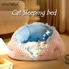  Cozy Semi-Closed Lace Pet Nest with Thickened Warmth, Winter Design Machine Washable, for Small Dogs & Cats,Cat Shelter