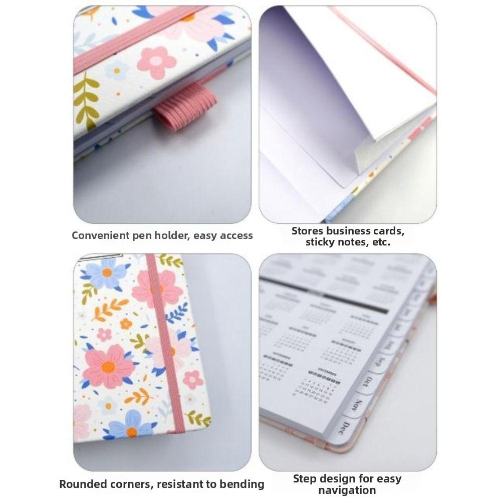 English A5 Agenda Planning Notebook Flower Design To-do List Notebook Diary Writing Pads  Business