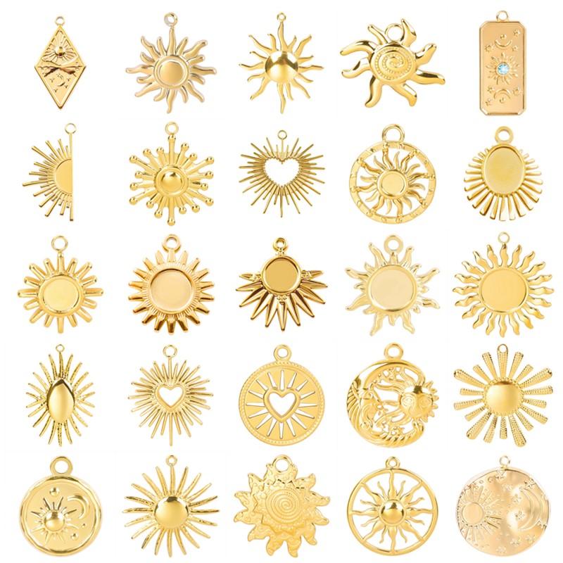 Stainless Steel Sun Charm Moon Sunset Charms For Jewelry Making Bulk Supplies Stainless Steel Pendant Breloque Acier Inoxydable