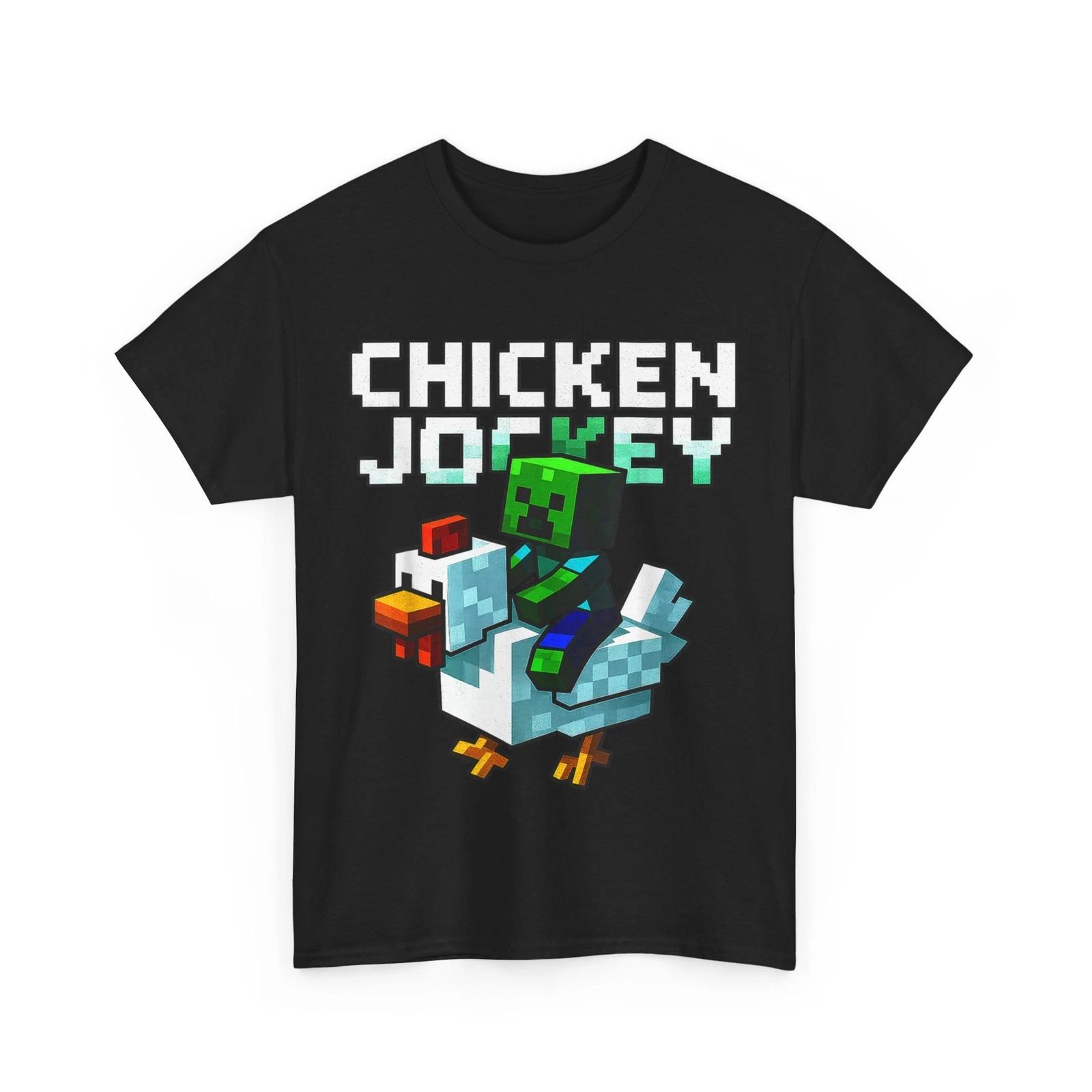 Funny Chicken Jockey Zombie Pixel Art Gamer Shirt Boys Kids T-Shirt XL