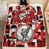 Custom Name,Liverpool Printed Flannel Blanket, Soft Throw for Bedroom Sofa, Washable, Christmas Present, Great Gift.