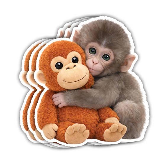 

Забавная виниловая наклейка с милой обезьянкой, обнимающей плюшевую игрушку. Легко наносится и снимается. Безопасное для детей настенное украшение для детской комнаты, игровой комнаты. 1pc C