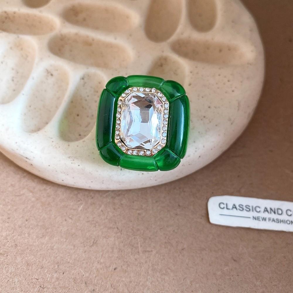 Exaggerated Acrylic Resin Ring Candy Color Big Dome Plain Ring Geometric Ring Jewelry Gifts