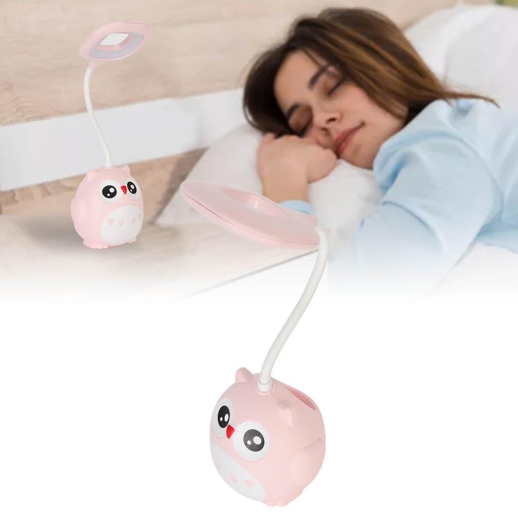 Table Lamp Pen Holder Small Eye Caring Desk USB Rechargeable LED Night Light Student Dorm Room Cartoon Owl Shape