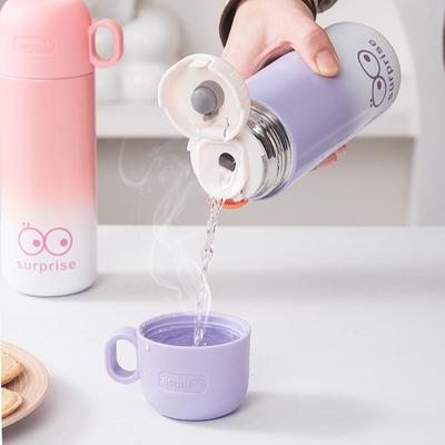 High Appearance Level Gradient Stainless Steel Thermos Cup Girls Children Portable Cup with A Lid Dual-purpose Tea Cup