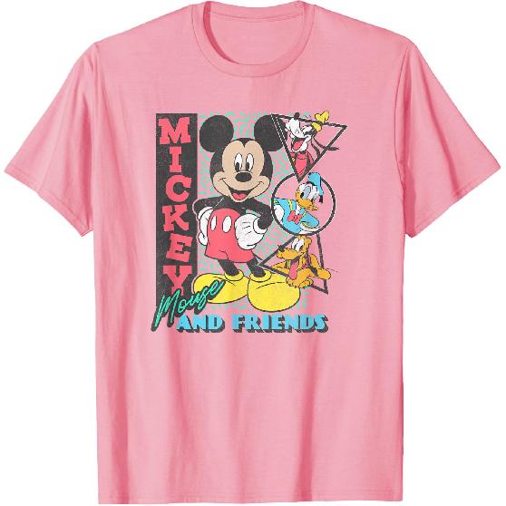 Disney Mickey & Friends Retro 90's Group Poster T-Shirt
