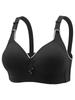 Women's Adjustable Strap Flower Decor Bra, Soft Comfortable Breathable Push Up W