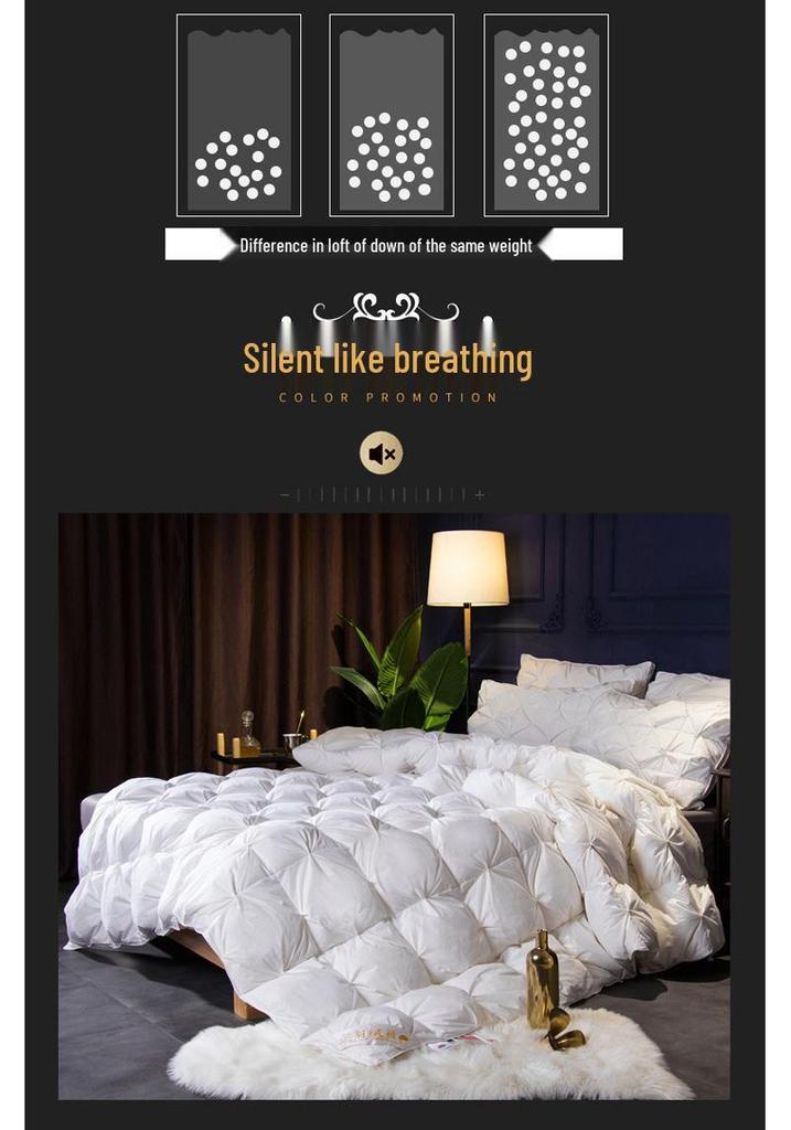 All-Cotton Thick Winter Quilt with White Duck Down - Cozy and Warm for Home or Hotel Use