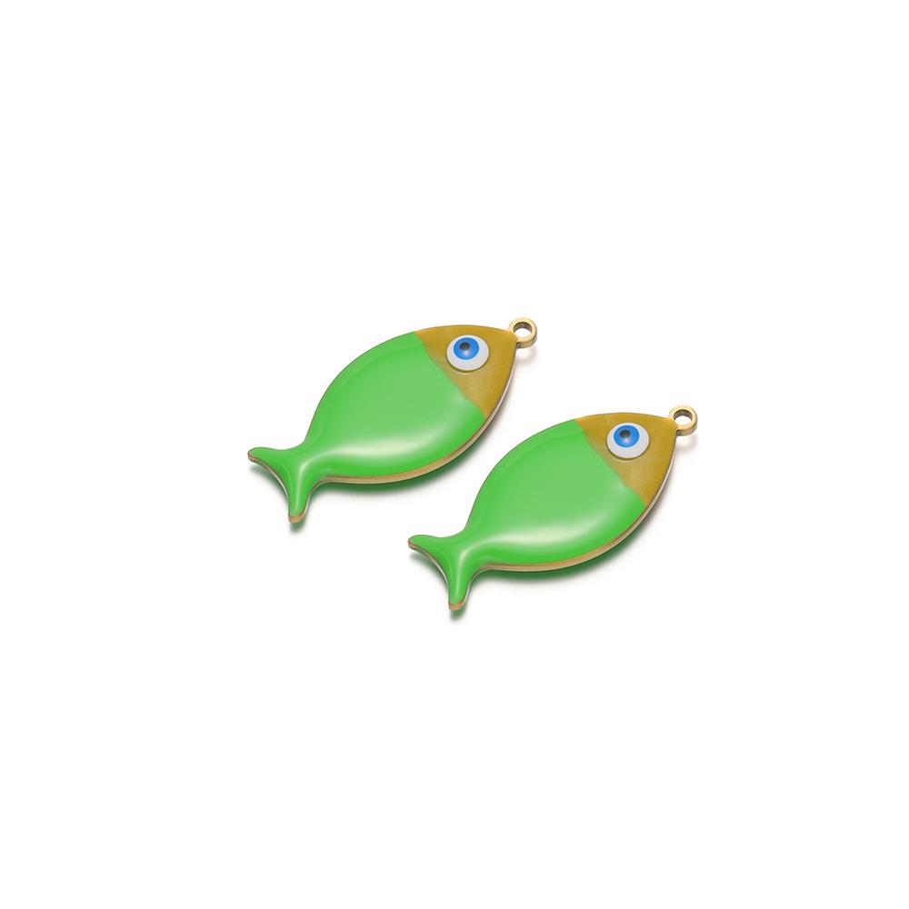 

5Pcs Stainless Steel Various Colors Enamel Flat Fish Charms Pendant for DIY Jewelry Women Necklace Findings Kids Earrings Making