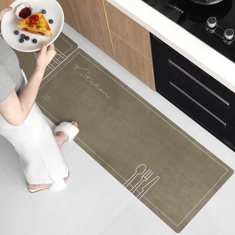 Nowoczesny Prosty Dywanik Kuchenny Absorbujący Dywanik z Ziemi Okrzemkowej Łatwy do Wyschnięcia Łatwy w Pielęgnacji Antypoślizgowy Dywanik Pod Stopy