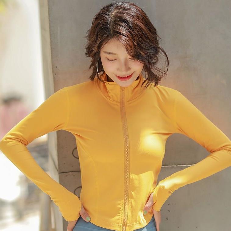 Women's Long Sleeve Sport Jacket Spring Summer Gym Workout Coat Yoga Running Sports Cycling Top Casual Zipper Fitness Clothing