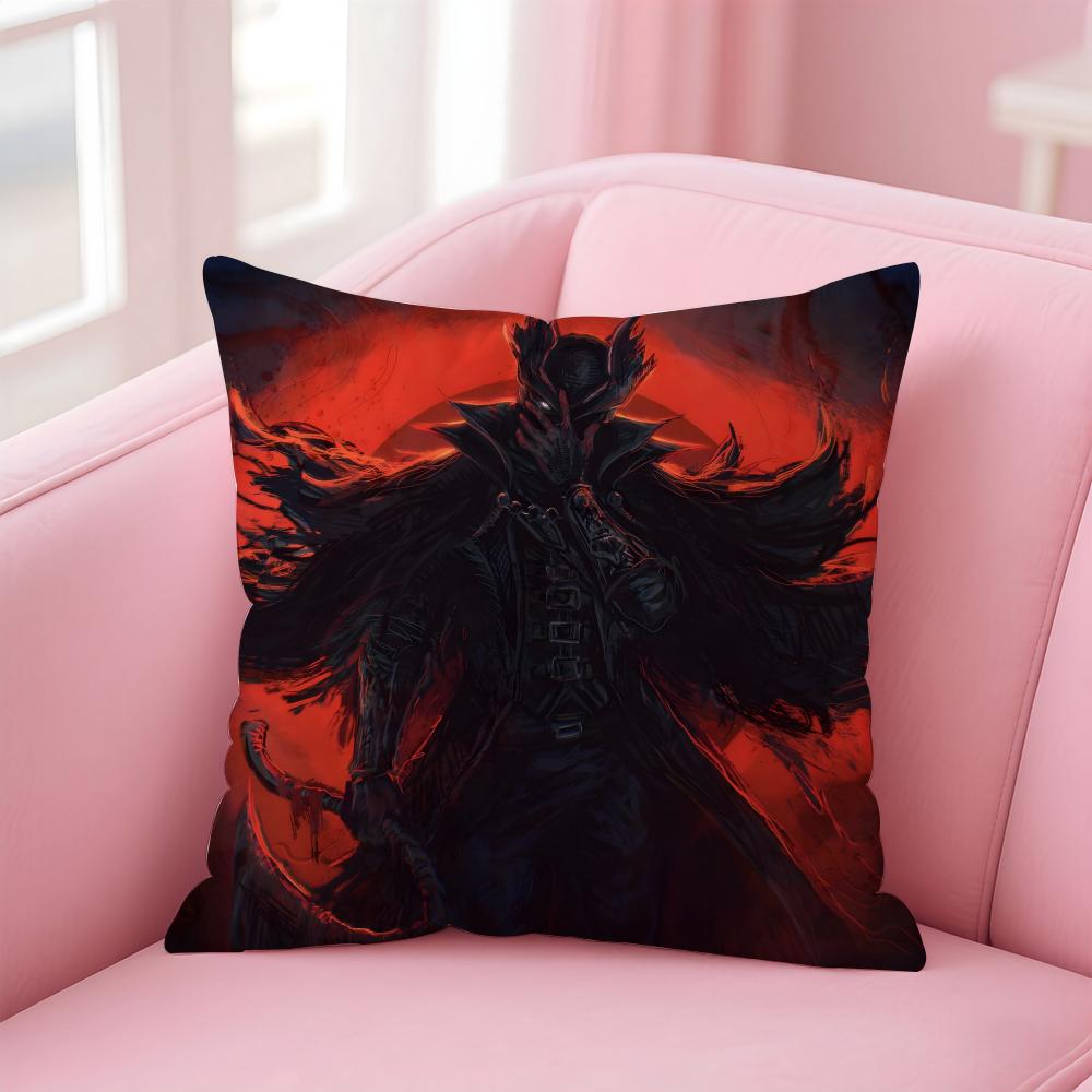 Game Horror BBloodborne Cushion Cover Pillow Case Soft Friendly Fabric  Concealed Zipper