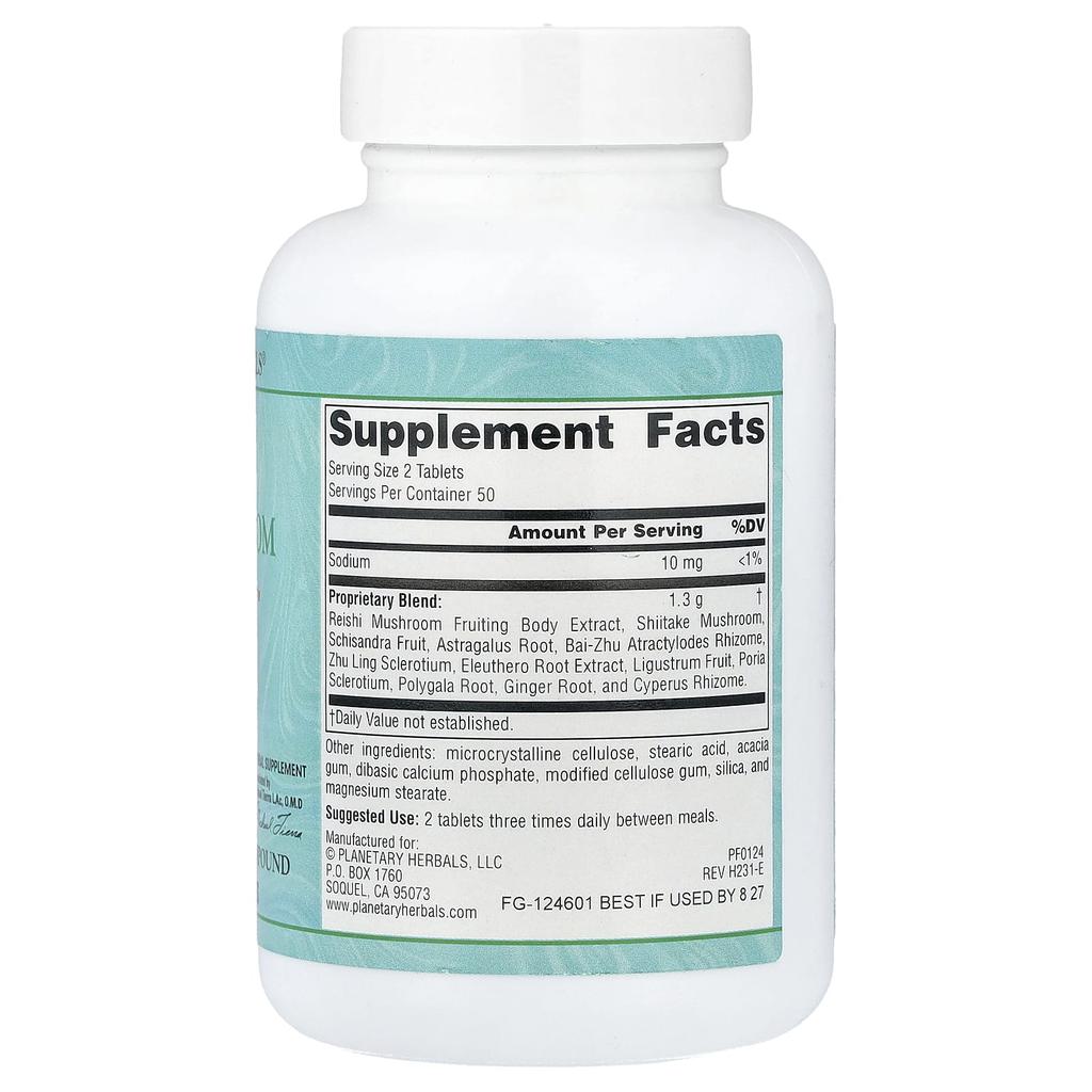 Planetary Herbals, Reishi Supreme, 100 Tablets