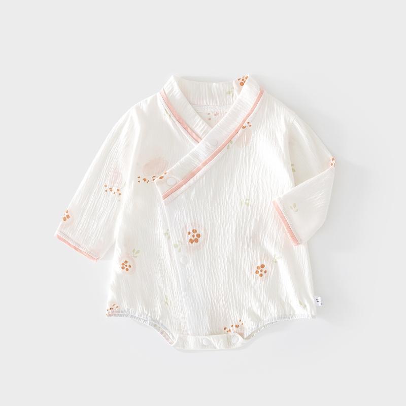 Baby Boys Girls Rompers Summer Thin Newborn Triangle Jumpsuit Cotton Long Sleeve Infant Bodysuit 0-9M Print New Born Bodysuits