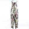 Women Ethnic Style Jumpsuits Summer Overalls Multicolor Square Neck Sleeveless Casual Rompers with Pockets for Girls Playsuit