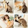 Yuzu Sweet Plush Cat Doll Realistic Grey And White Kitty Toy