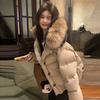Raccoon Big Fur Collar Tooling Down Jacket Women's Short Winter New High-end Thickened White Duck Down Jacket