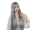 Grey Long Straight Hair Wig with Bangs High Quality Synthetic Women's Wig Universal Cos High Street Style