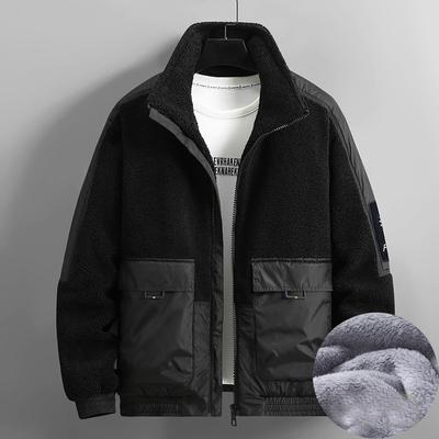 Polar Fleece Jacket Men Winter Thcik Warm Fleece Jacket Coat Plus Size Fashion Casual Fleece Coat