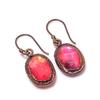 Ammolite Earrings Gemstone Jewelry, Copper Electroformed Handmade Earrings, Latest Design Jewelry