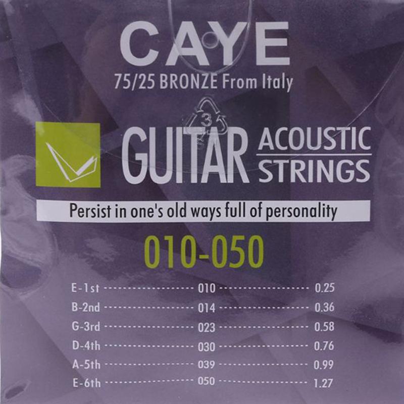 CAYE 6 Pcs Acoustic Guitar Strings Folk Guitar Musical Instruments Accessories