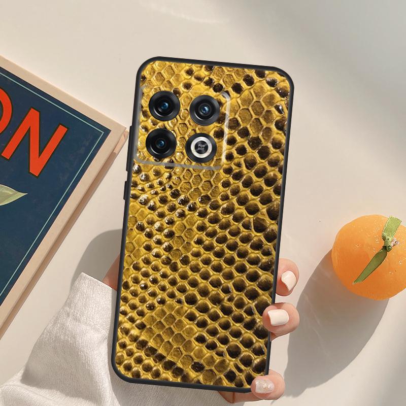 Snake Skin Case For OnePlus 12R 13R 13T 10R 15 13 12 11 10T 8T Nord CE 4 3 2 Lite N20 N30 Nord 5 Cover