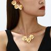 Jewelry Temperament Exaggerated Gold Flower Necklace Earrings Versatile High-end Jewelry Set