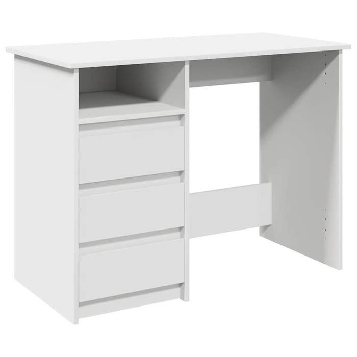 VidaXL White Desk 102x50x75 Cm Engineered Wood, Computer Desk, Standing Desk, Desk with Storage, Desk 860463
