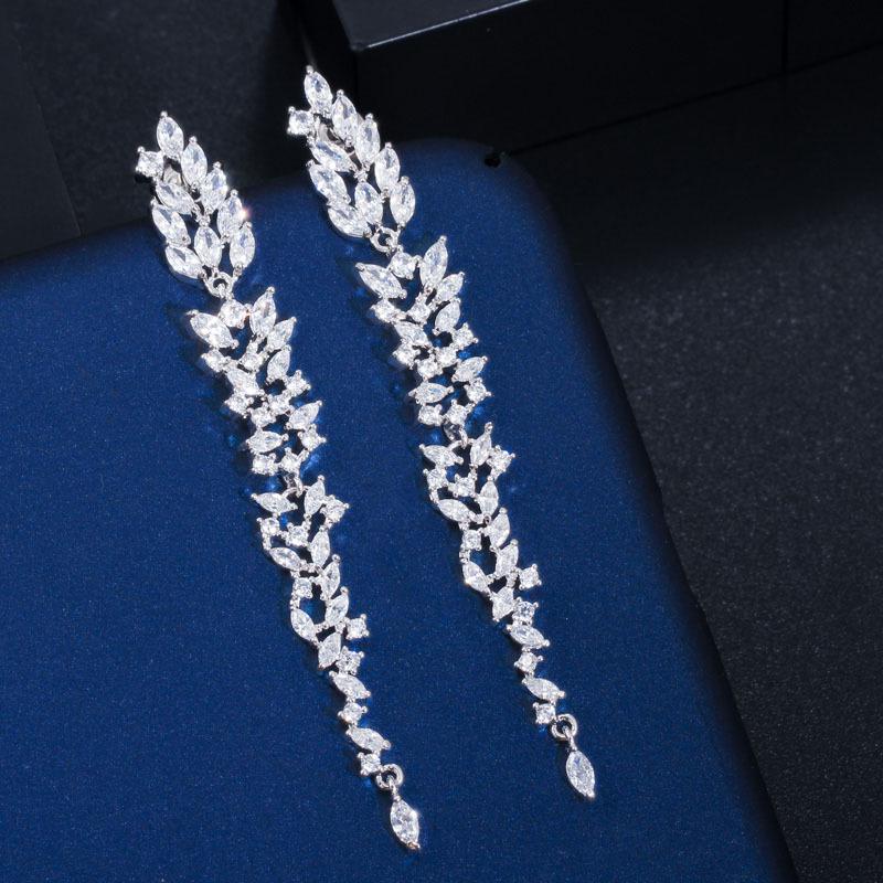 Zircon Full Diamond Fringed Earrings Party Birthday Party Temperament Long Earrings