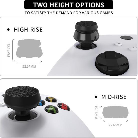 playvital Thumbs Pro ARMOR Thumbstick Extender for Xbox Core Controller, for Xbox Series X/S Controller, Joystick Caps Grip for Xbox One Controller -