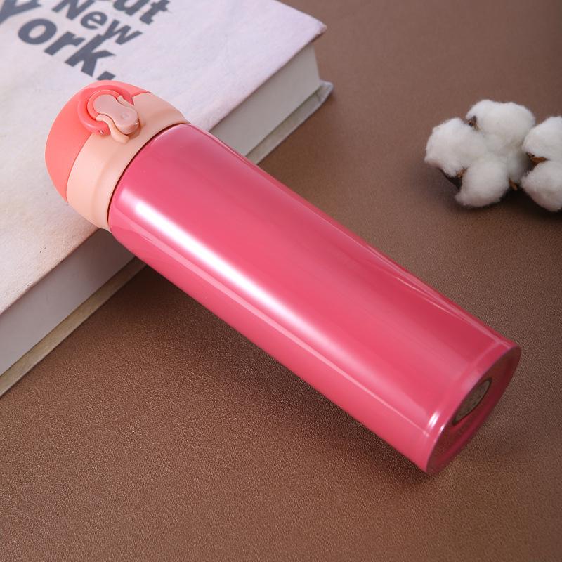 380-500ml einfarbiger 304 Edelstahl doppelwandiger Becher mit Deckel, Studentenwerbebecher, Geschenkwasserbecher, Isolierbecher