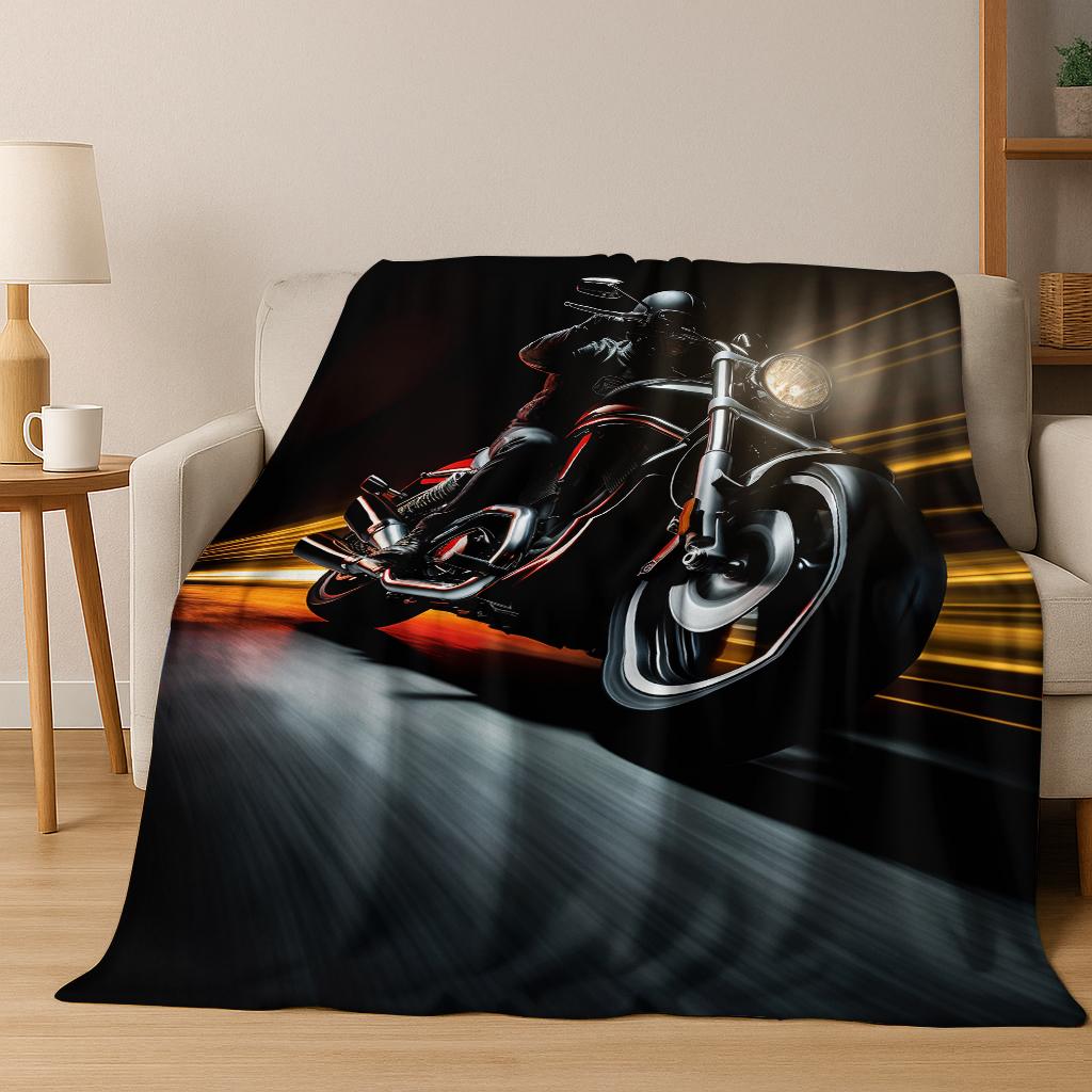 Koc flanelowy do wyścigów motocyklowych i samochodowych Off Road, miękki, ciepły koc do sypialni, pokoju, salonu, łóżka, podróży, na kemping, piknik, prezent dla dziecka