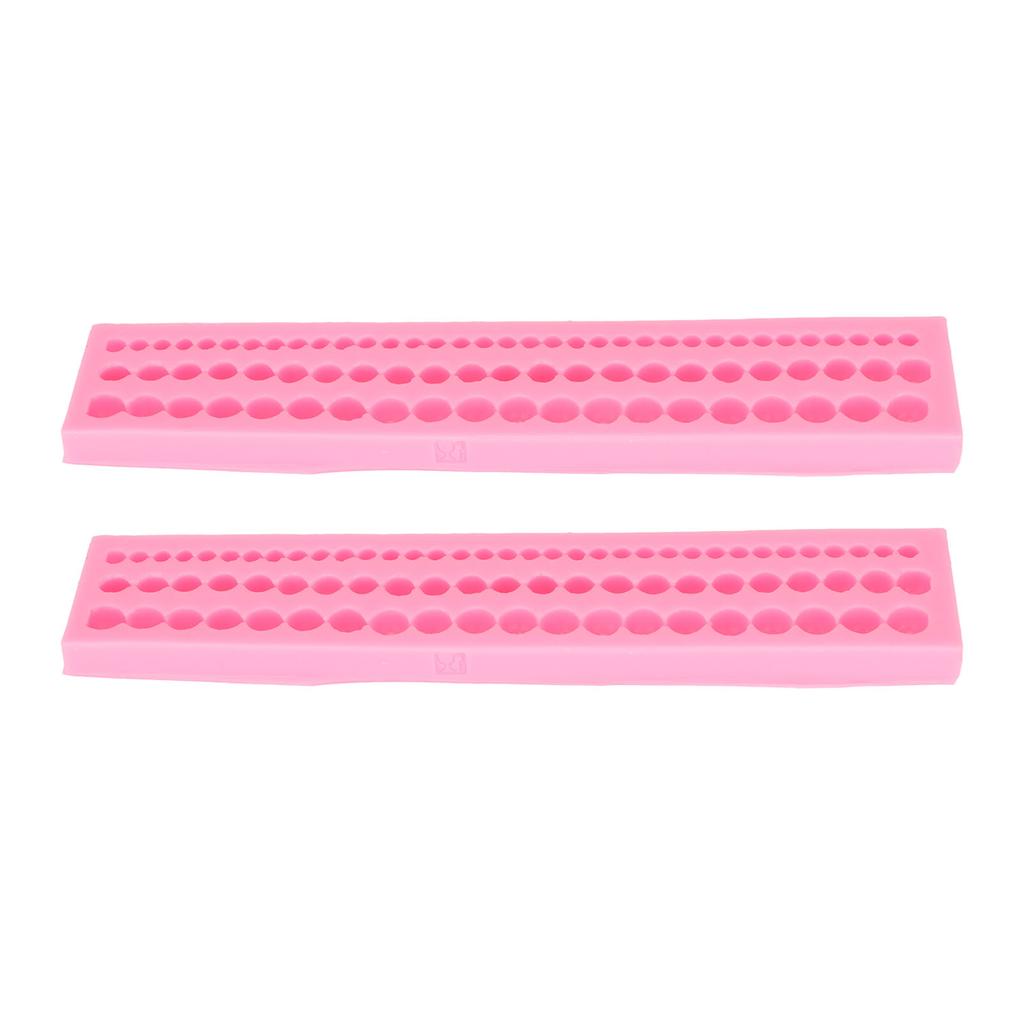 2Pcs Silicone Mold Long Pearl Necklace Shape Easy Demoulding Flexible Soft Baking Mold for Cake Fondant Chocolate