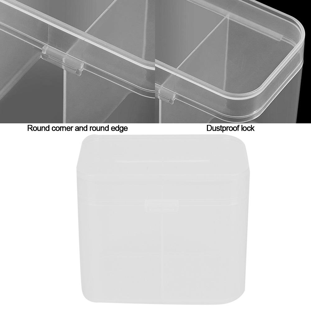 2 Grids Nail Art Cotton Pads Swabs Container Organizer Storage Box Case2pcs