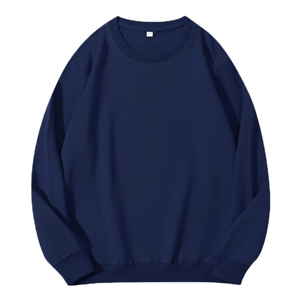 Unisex barevná mikina s kulatým výstřihem a žebrovanými dlouhými rukávy