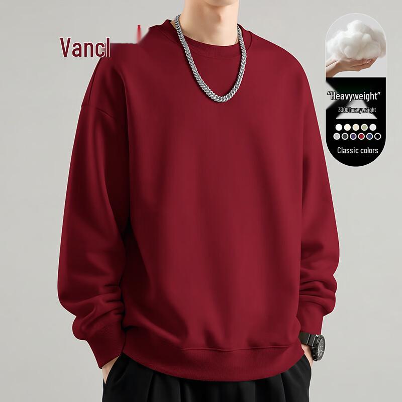 VANCL Men's Loose Fit Casual Heavyweight Long-Sleeve Sweatshirt