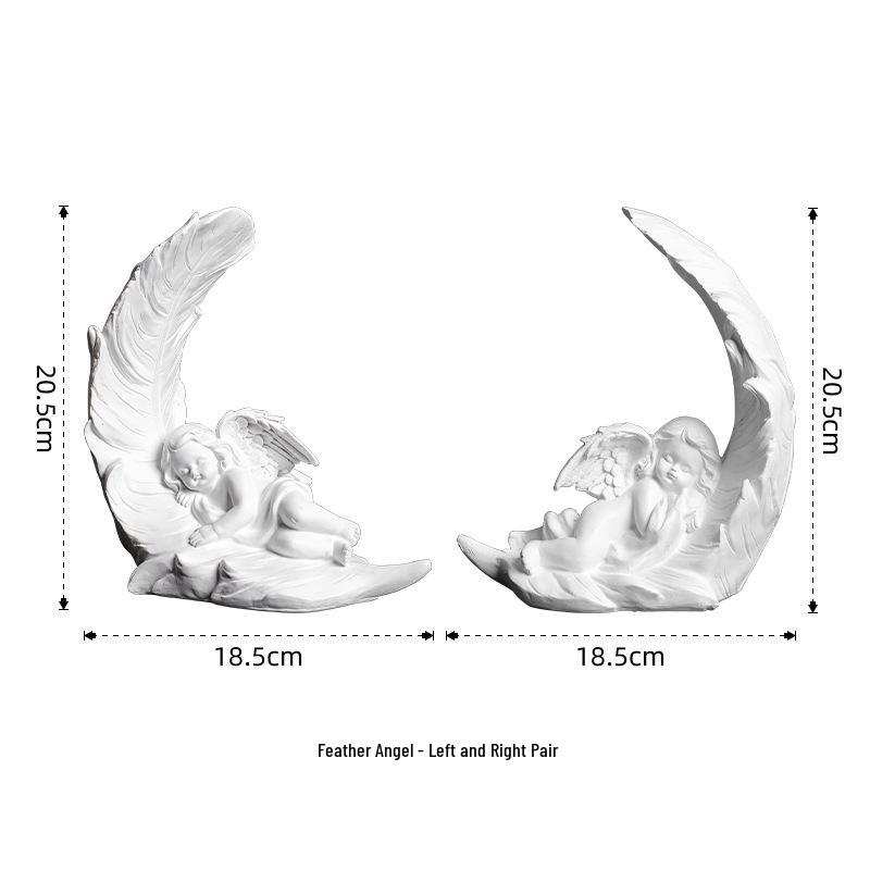 Nordic Angel Girl Sculpture - Resin Figurine for Living Room Décor