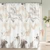 Abstract Marble Pattern Shower Curta Waterproof Fabric Bath Curta For Bathroom Bathtub Large Wide Bathing Cover With Hook