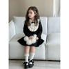 Girls Knitted Dresses Autumn Winter French Style Woolen Skirts Children Knitted Dresses