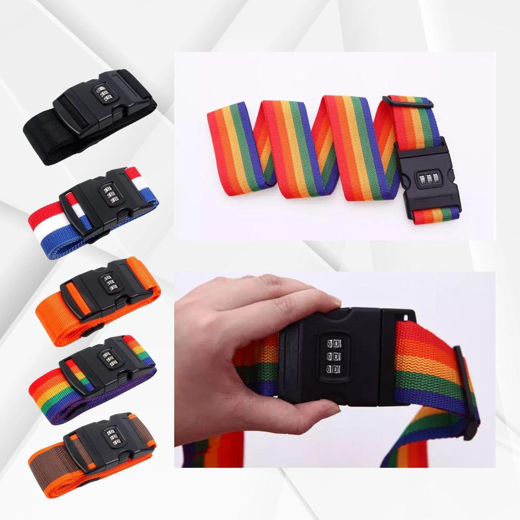 Trekki Suitcase Straps, Set of 2 [I-Shaped/Cross-Shaped], Anti-Theft and Anti-Slip Travel Straps, Adjustable Length, for International Travel and Busi