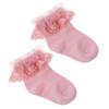 Newborn Baby Girl Solid Color Breathable Cotton Elastic Princess Lace Socks